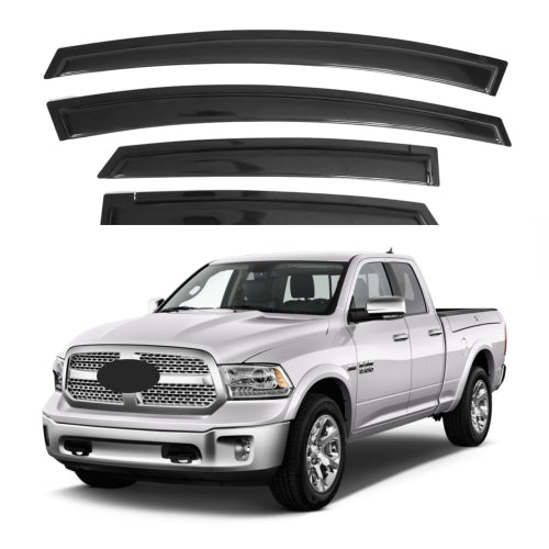 Window Visors for Dodge Ram 1500 Quad Cab 2009-2018, 4-Piece