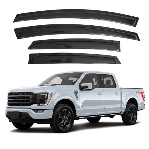 Immortal 811303 Déflecteurs de visière latérale à montage adhésif extérieur, ensemble de 4 pièces pour Ford F-250/F-350 2015-2022
