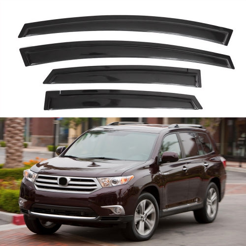 Window Visors for Toyota Highlander 2008-2013 & Toyota Highlander Hybrid 2008-2013, 4-Piece