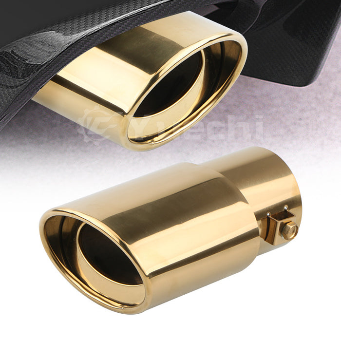 Golden Flame Stainless Steel Straight Exhaust Tailpipe - Universal Fit (63mm)