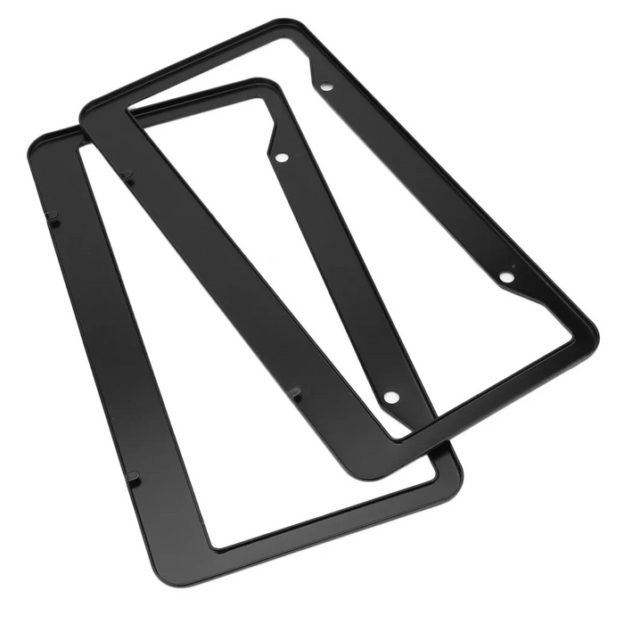 Sleek Finish Aluminum License Plate Frame - Black