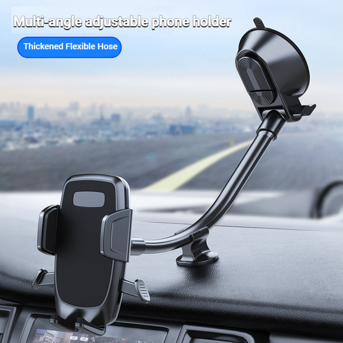 LS-30 Support de voiture universel pour tableau de bord et pare-brise à bras long pour iPhone et Samsung, noir