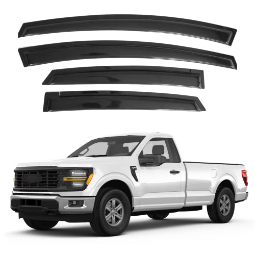 Window Visors for Ford F-150 Regular Cab 2015-2024 & Ford F-250 F-350 F-450 Super Duty Regular Cab 2017-2024, 2-Piece