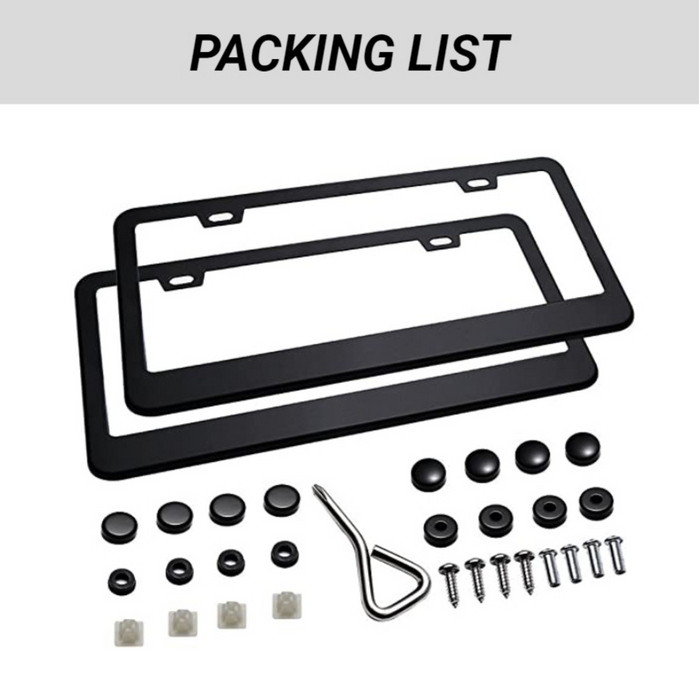 Black Aluminum License Plate Frame