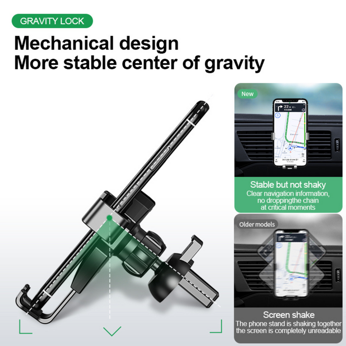 YL-146 Support de voiture universel pour grille d'aération par gravité avec dispositif anti-tremblement