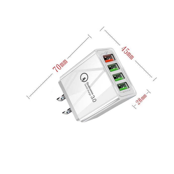 4 USB Type-A Wall Fast Charger - Black
