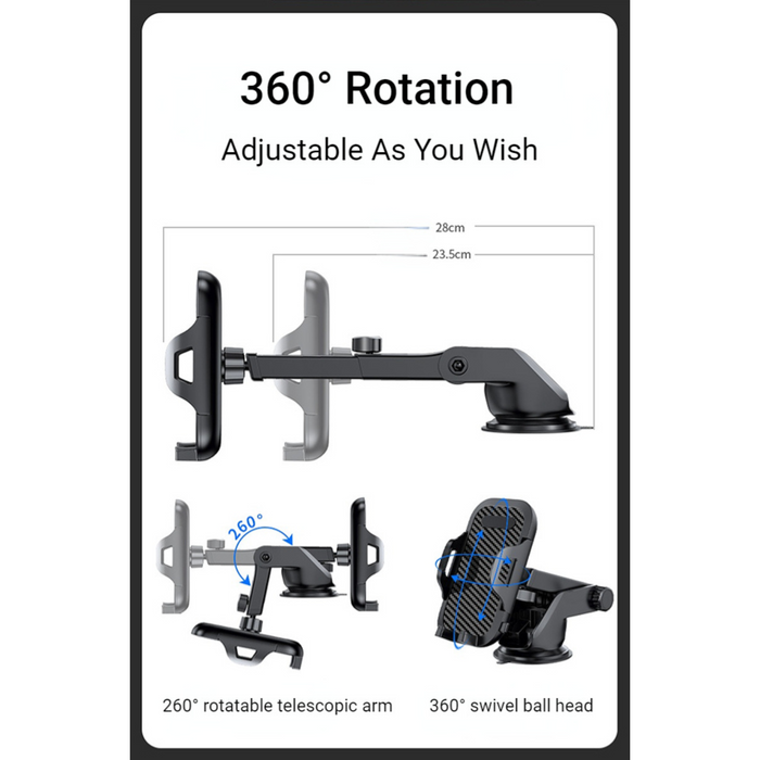 YQ-16 & SH-18 Anti-Shake Device Window & Dashboard Cellphone Car Mount pour iPhone / Samsung
