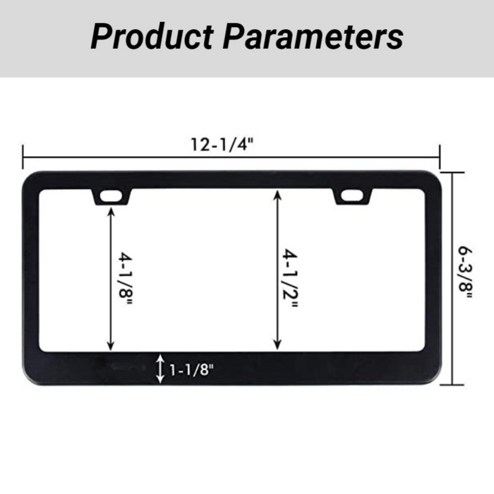 Black Aluminum License Plate Frame