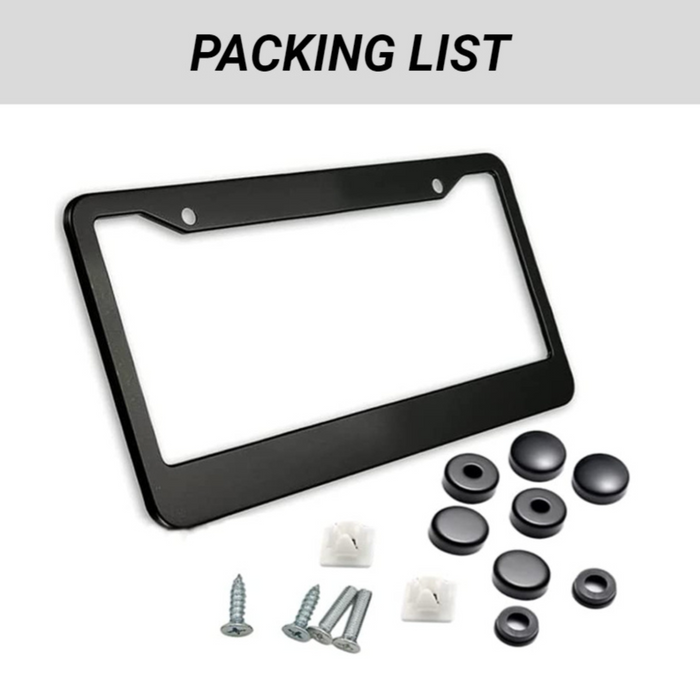 Sleek Finish Aluminum License Plate Frame - Black