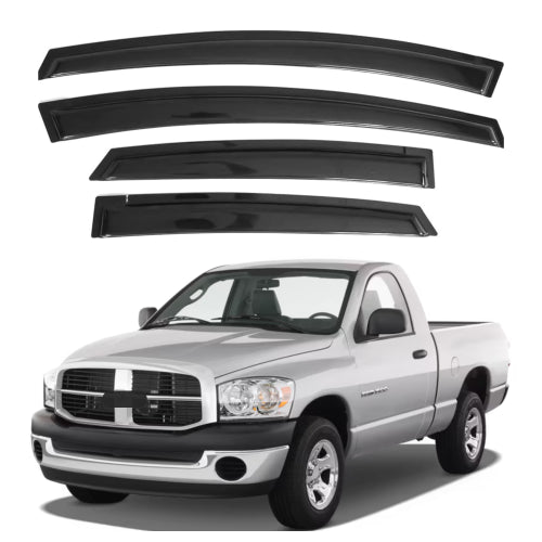 Window Visors for Dodge Ram 1500 Regular Cab 2002-2008 & Dodge Ram 2500 3500 Regular Cab 2003-2009, 2-Piece