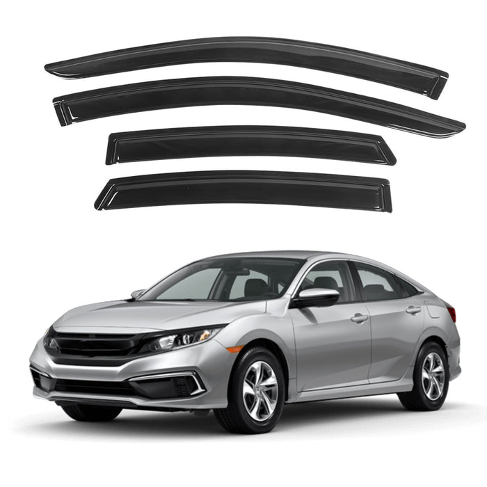 Window Visors for Honda Civic Sedan 2016-2021, 4-Piece