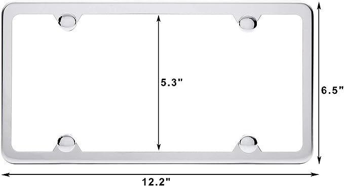 Stainless Silver Aluminum License Plate Frame