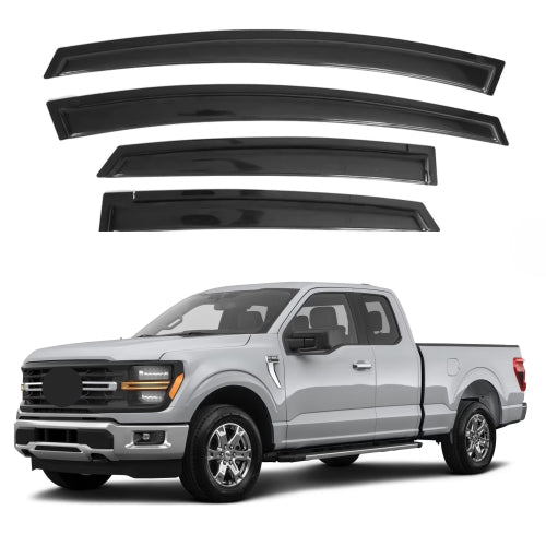 Window Visors for Ford F-150 SuperCab 2015-2024 & Ford F-150 Raptor F-250 F-350 F-450 SuperCab 2017-2024 & Ford F-550 Super Duty SuperCab 2017-2022, 4-Piece