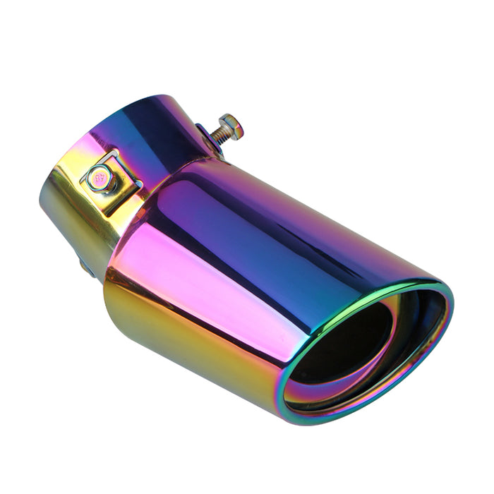 Chrome-Plated Flame Stainless Steel Curved Exhaust Tailpipe - Universal Fit (63mm)