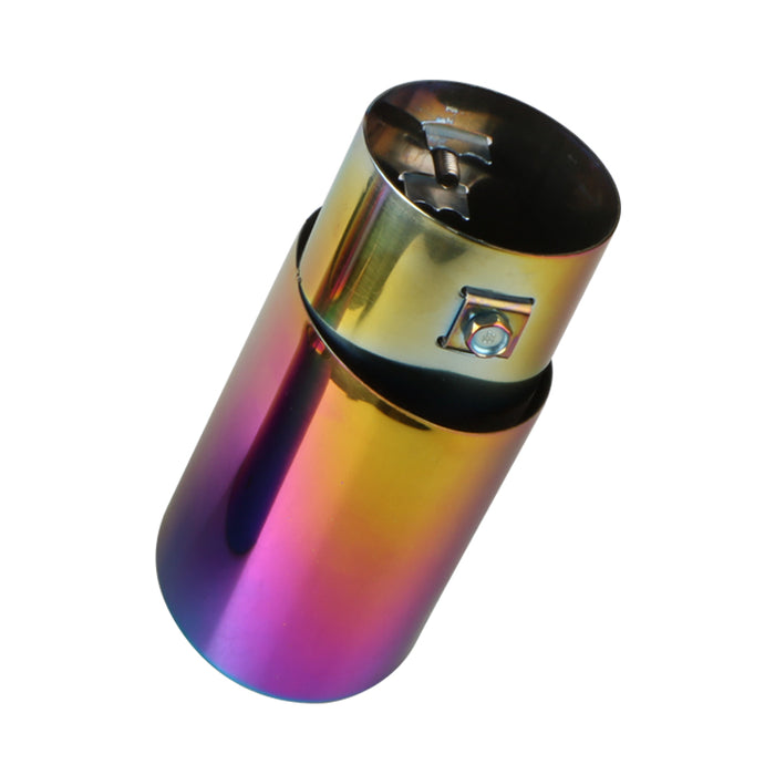 Chrome-Plated Flame Stainless Steel Straight Exhaust Tailpipe - Universal Fit (63mm)