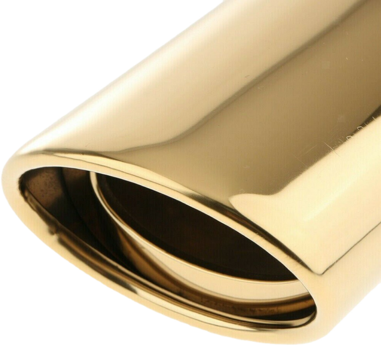 Golden Flame Stainless Steel Curved Exhaust Tailpipe - Universal Fit (63mm)