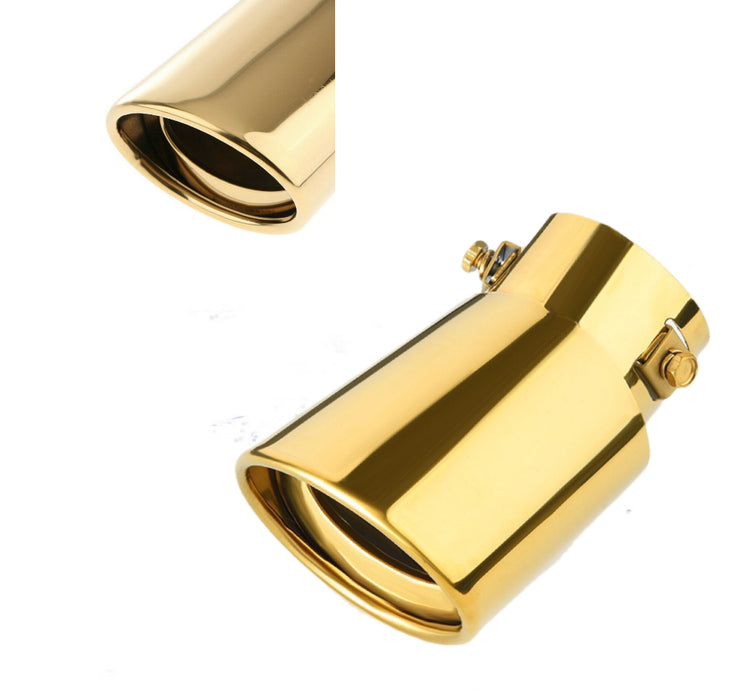 Golden Flame Stainless Steel Curved Exhaust Tailpipe - Universal Fit (63mm)
