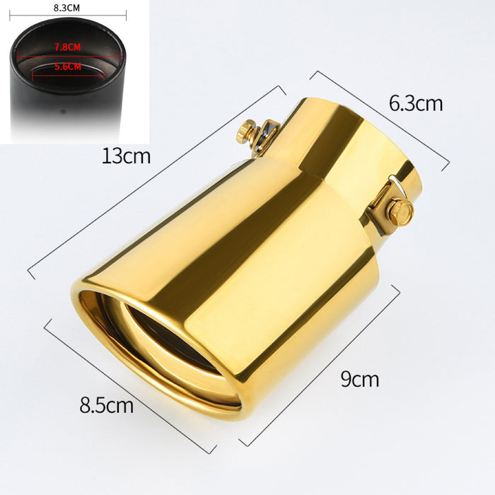 Golden Flame Stainless Steel Curved Exhaust Tailpipe - Universal Fit (63mm)