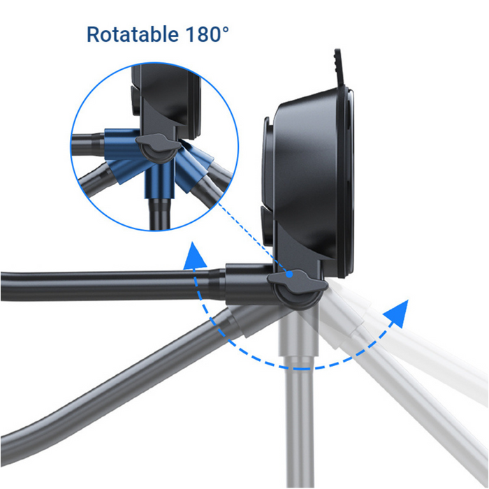LS-30 Support de voiture universel pour tableau de bord et pare-brise à bras long pour iPhone et Samsung, noir