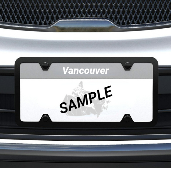 Sleek Finish Aluminum License Plate Frame - Black