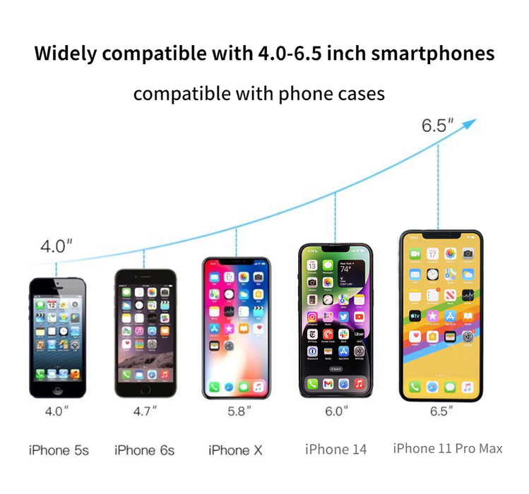 Q12 Support de téléphone de charge sans fil pour grille d'aération de voiture, noir