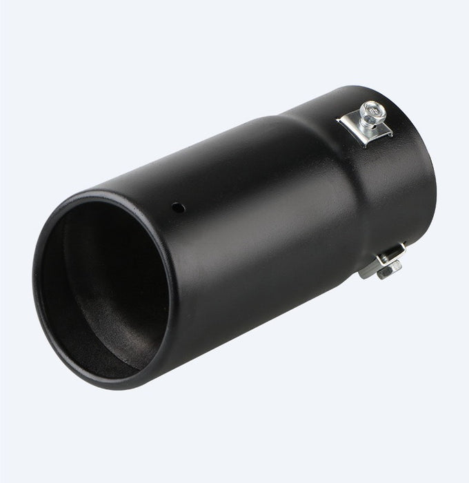 Matte Black Flame Stainless Steel Straight Exhaust Tailpipe - Universal Fit (73mm)