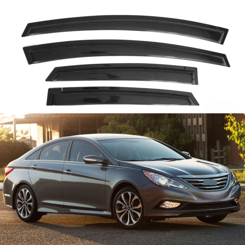 Window Visors for Hyundai Sonata 2011-2014 (New Body Style) & Hyundai Sonata Hybrid 2011-2016, 4-Piece