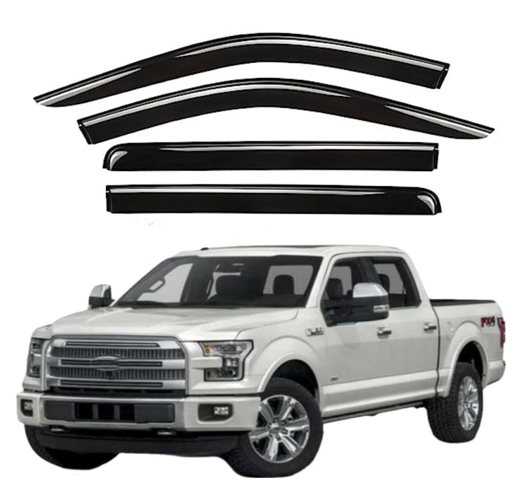 Window Visors for Ford F150 SuperCrew 2015-2023, 4-Piece