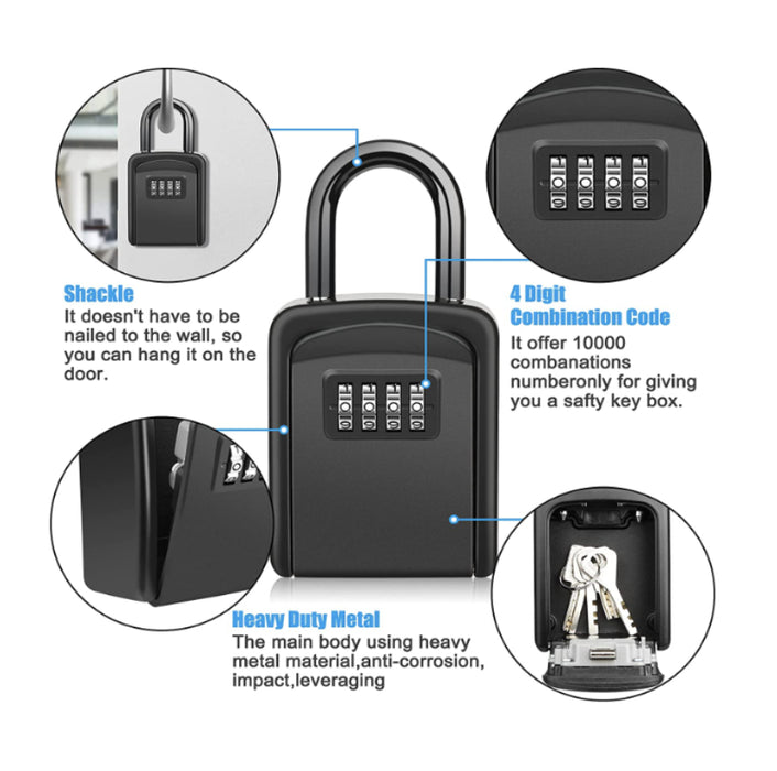 Boîte à clés à combinaison CH812, boîte à clés extérieure pour clés de maison, capacité de 6 clés