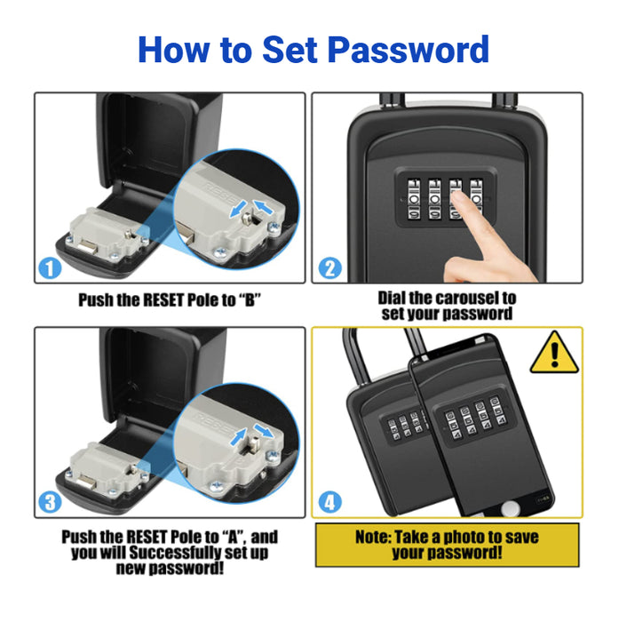 Boîte à clés à combinaison CH812, boîte à clés extérieure pour clés de maison, capacité de 6 clés