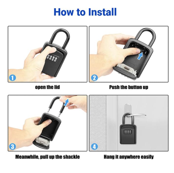 Boîte à clés à combinaison CH812, boîte à clés extérieure pour clés de maison, capacité de 6 clés