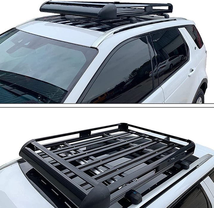 SummitScape 50 Inch x 40 Inch Aluminum Roof Rack Cargo Basket - Midnight Black Edition