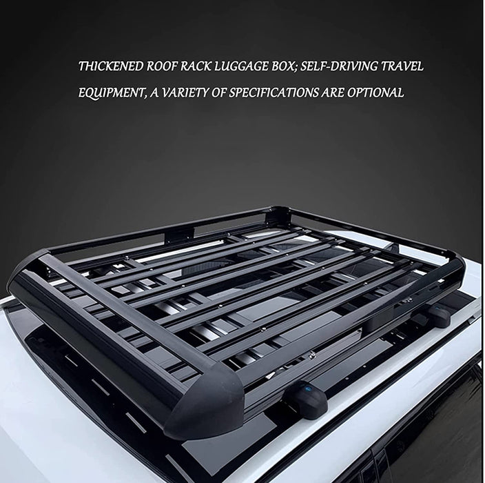 SummitScape 50 Inch x 40 Inch Aluminum Roof Rack Cargo Basket - Midnight Black Edition