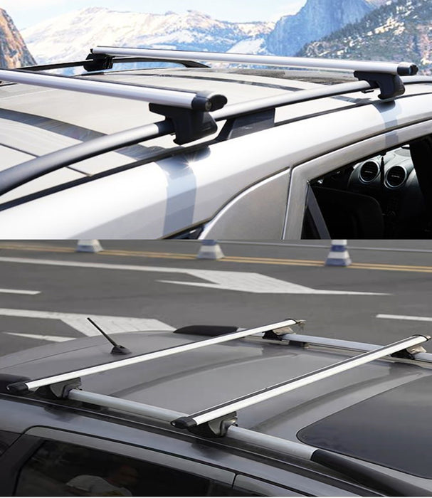 DS-13 Porte-bagages universel en aluminium pour barres de toit de voiture Pro, argent/noir