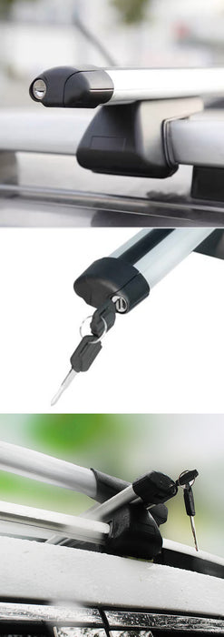 DS-13 Porte-bagages universel en aluminium pour barres de toit de voiture Pro, argent/noir