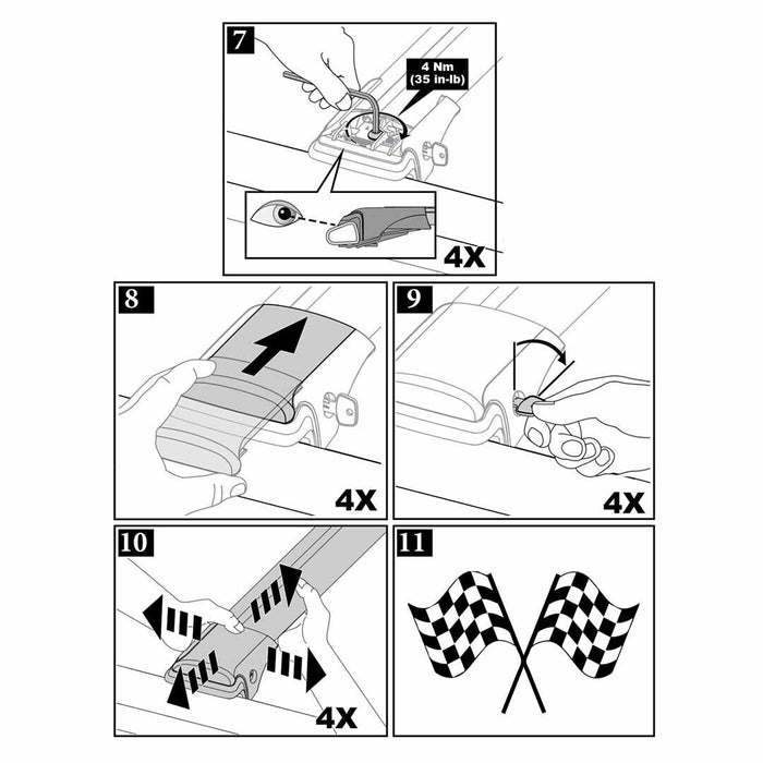 DS-15 Multi-Size Options Barre de Toit de Voiture Universelle Porte-Bagages, Argent/Noir