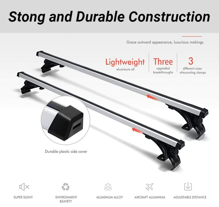 DS-17X Porte-bagages universel pour barres de toit de voiture, argent/noir