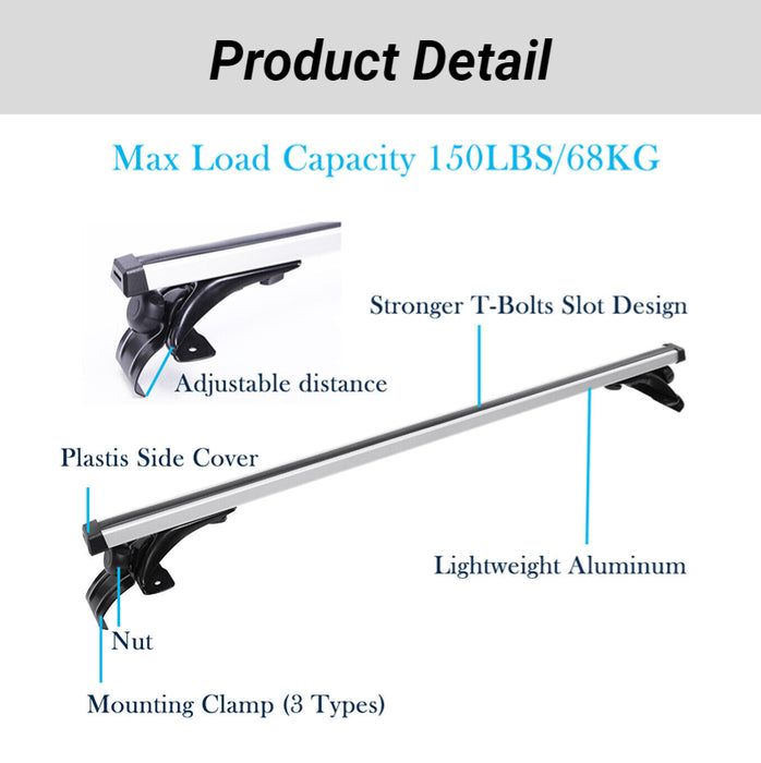 DS-17X Porte-bagages universel pour barres de toit de voiture, argent/noir