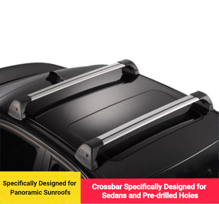 DS-18T Deluxe Universal Car Toit Rack CrossBar Porte-Bagages Pro, Argent/Noir