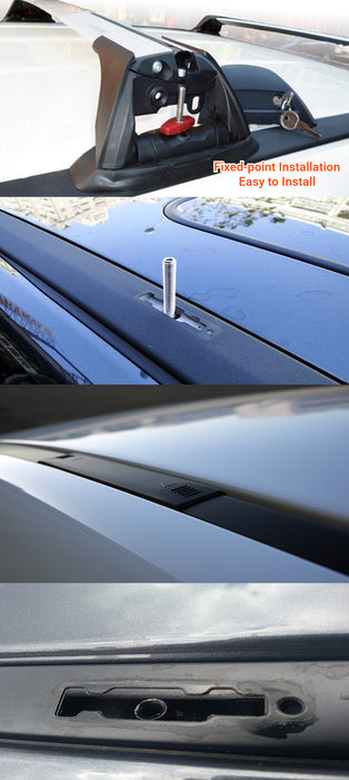 DS-18T Deluxe Universal Car Toit Rack CrossBar Porte-Bagages Pro, Argent/Noir