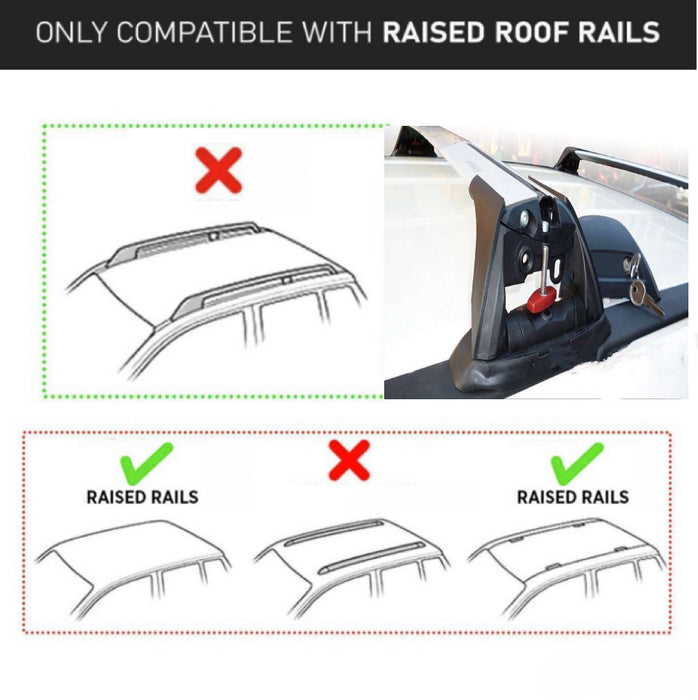 DS-18T Deluxe Universal Car Toit Rack CrossBar Porte-Bagages Pro, Argent/Noir