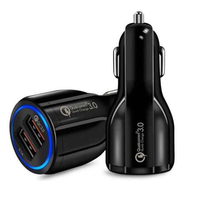 Fast Car Charger USB Type A Dual Ports - White