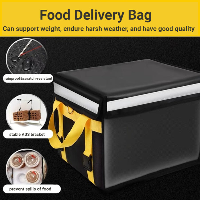 Grand sac isotherme de livraison de nourriture, thermique anti-fuite, transporteur avec porte-boissons, 33L/45L/62L, noir