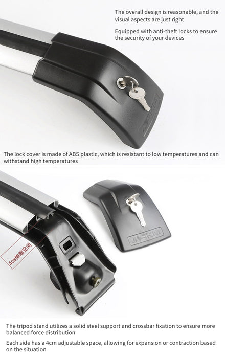 HG-003 Porte-bagages de toit à installation facile Argenté