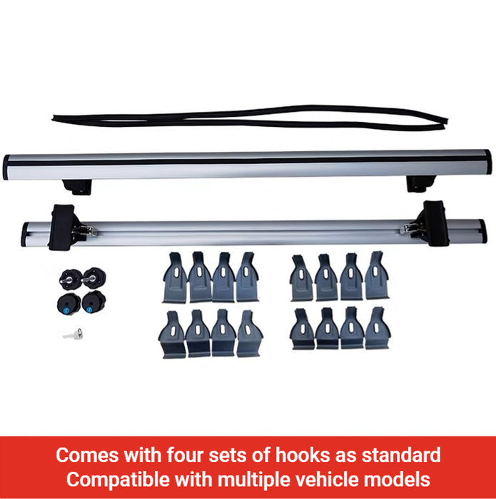 HG-008 Barre de toit CrossBar Porte-bagages Pro pour tous les types de voiture, Argent