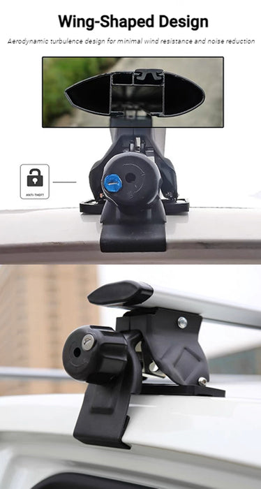 HG-008 Barre de toit CrossBar Porte-bagages Pro pour tous les types de voiture, Argent