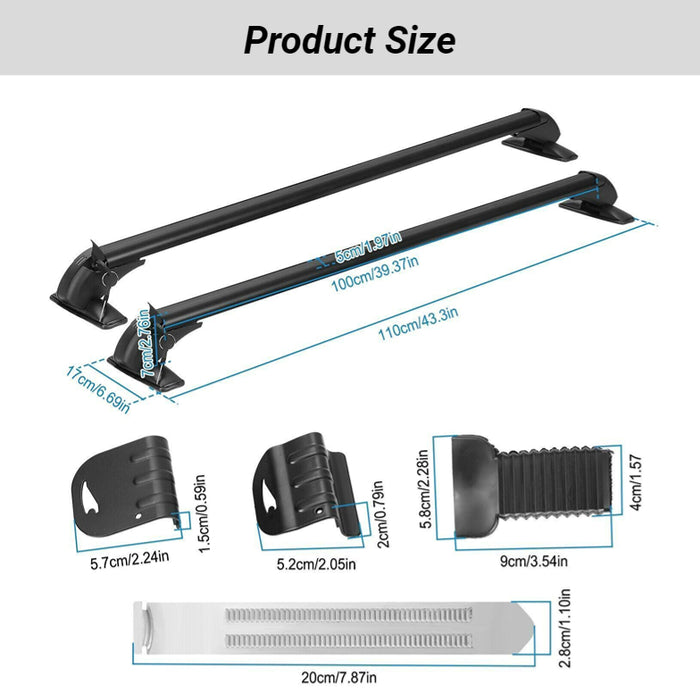 HG-009 Porte-bagages universel facile à installer pour barres de toit Argenté