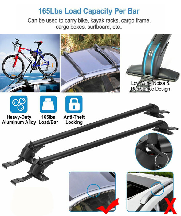 HG-009 Porte-bagages universel facile à installer pour barres de toit Argenté