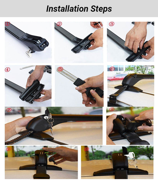 HG-009 Porte-bagages universel facile à installer pour barres de toit Argenté