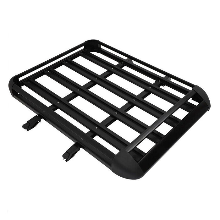 SummitScape 50 Inch x 40 Inch Aluminum Roof Rack Cargo Basket - Midnight Black Edition